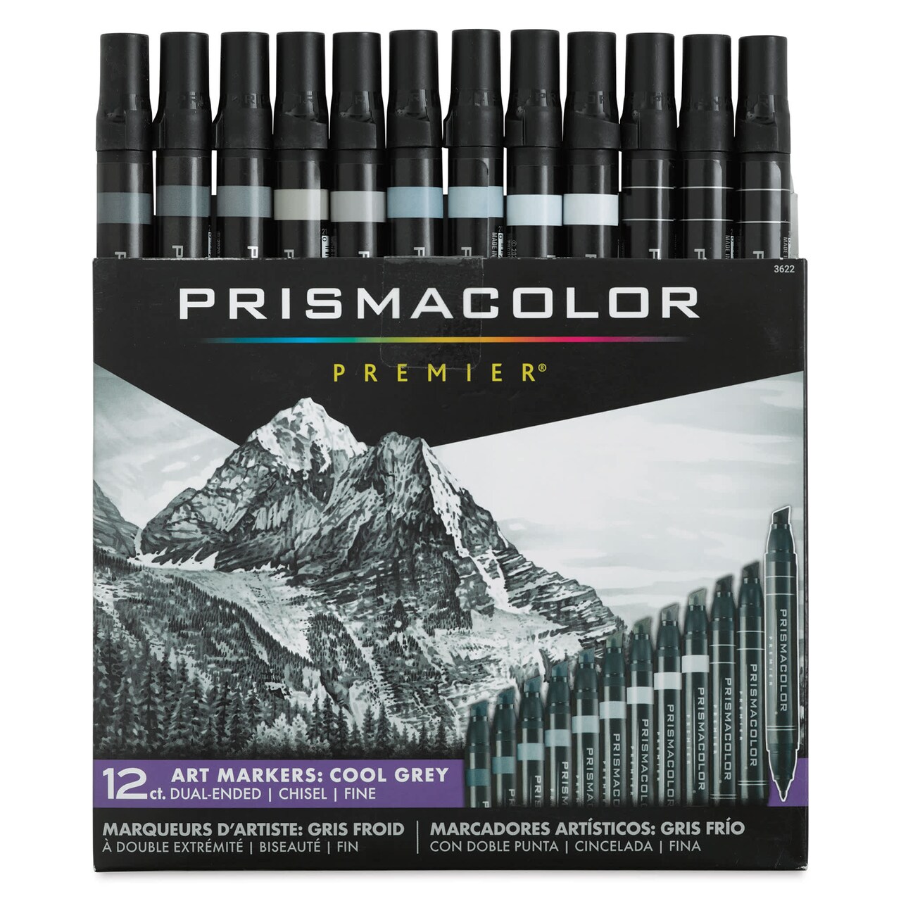 Prismacolor Premier Dual-Ended Art Marker Set - Cool Grays, Set of 12